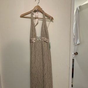 Floor length gold gown